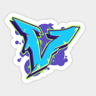 Letter V  - Graffiti Street Art Style Sticker